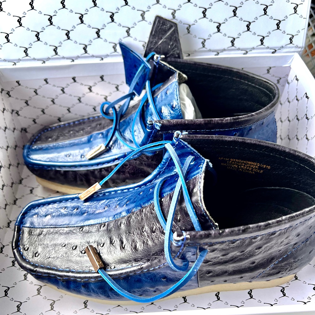 Stylish Blue And Black Chukka Boots